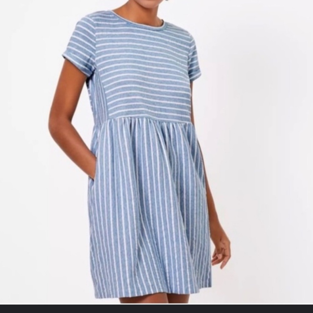 Loft stripe pocket swing dress